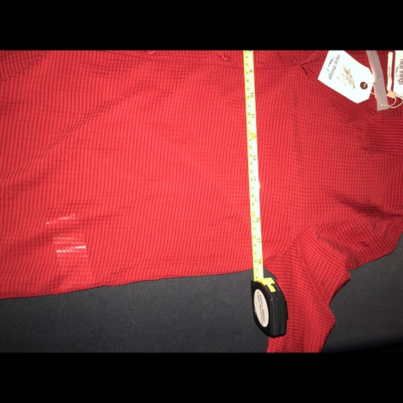 NWT red button down blouse - Picture 10 of 12